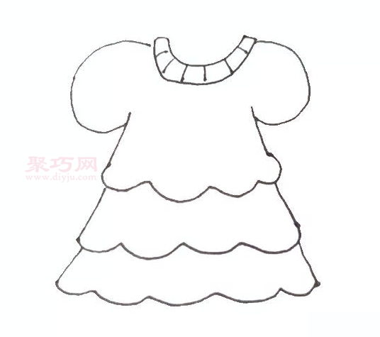 兒童畫花裙子步驟圖解 來學花裙子簡筆畫