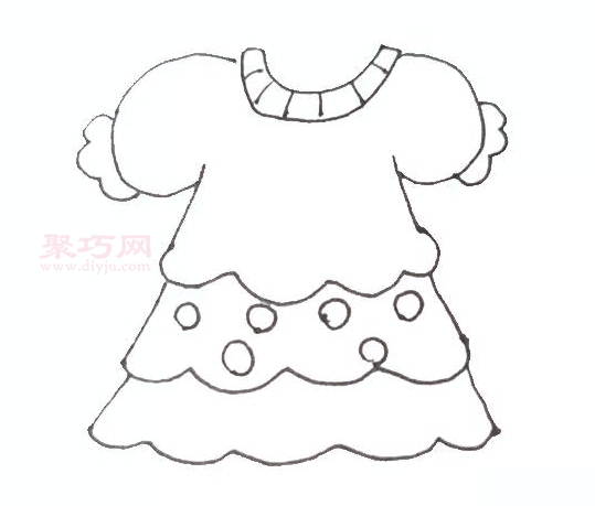 兒童畫花裙子步驟圖解 來學花裙子簡筆畫