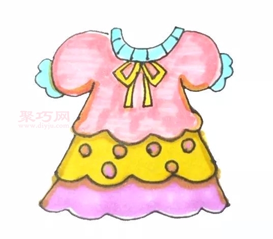 兒童畫花裙子步驟圖解 來學花裙子簡筆畫